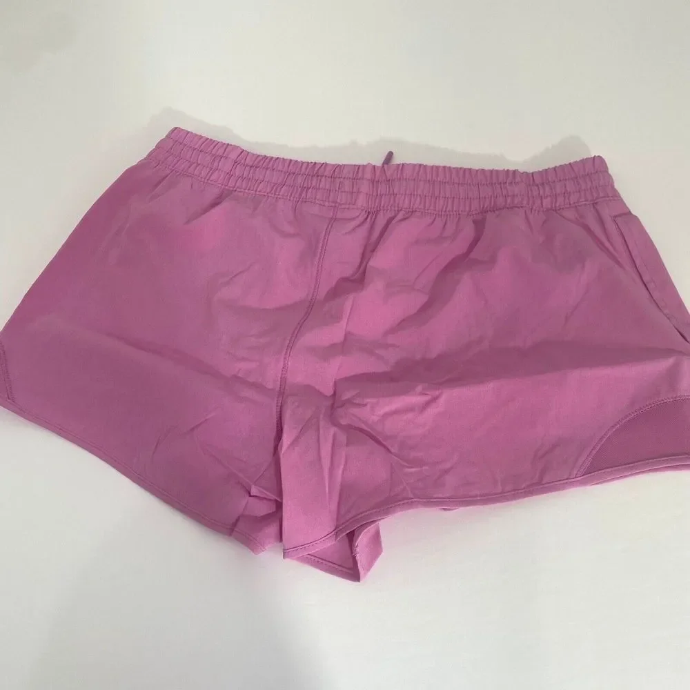90 Degree Women's Pink Lavender Running‎ Short with Built-In Briefs Gym Sz M New